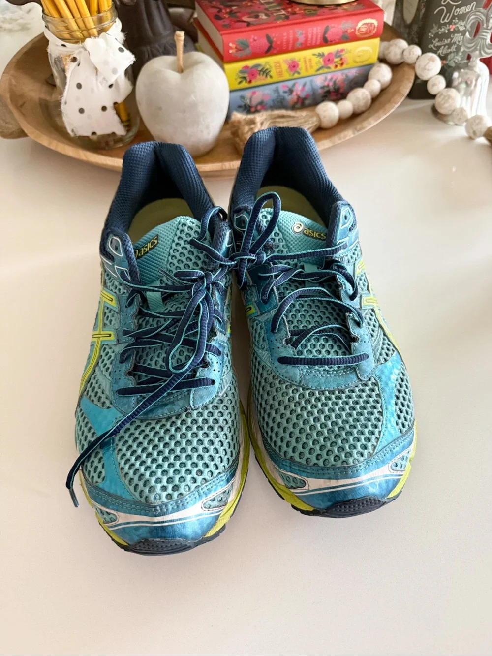 Asics Gel-Cumulus Athletic Shoes - Teal & Lime
